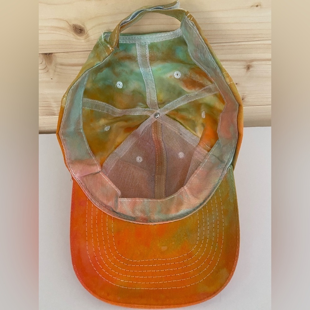 Handmade Vibrant Tie-Dye Adjustable Baseball Cap One of A Kind Street Style - Picture 7 of 9